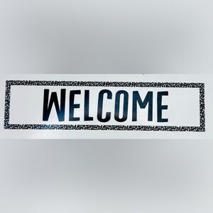 Welcome Black & White Sign Banner 39” x 9.3” for Classroom, School, House, etc.